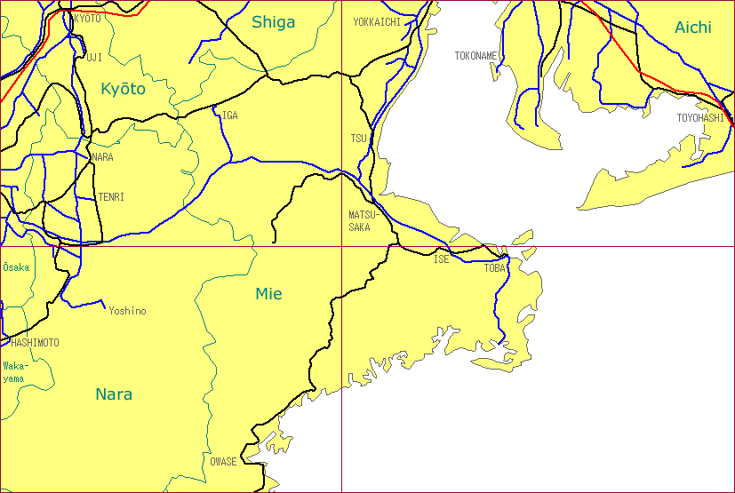 Nara - Mie Railway Map