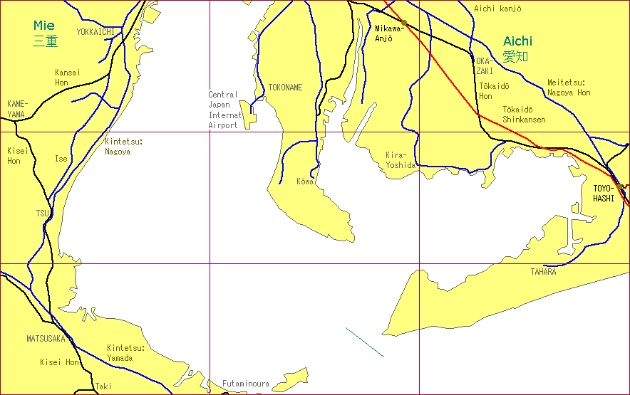 Tsu - Toyohashi Railway Map