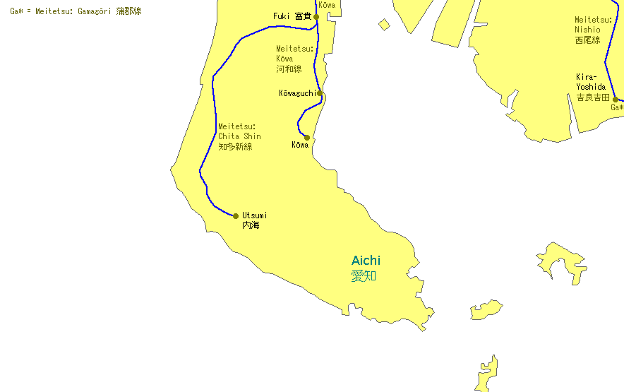 Kōwa Railway Map