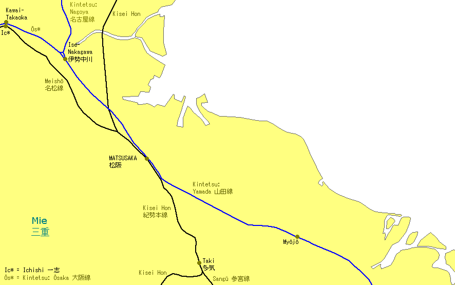 Matsusaka Railway Map