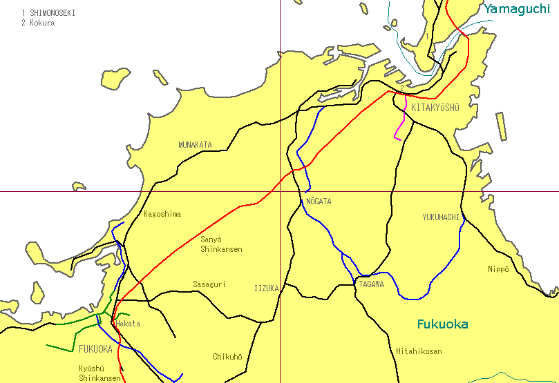 Fukuoka & Kitakyūshū Railway Map