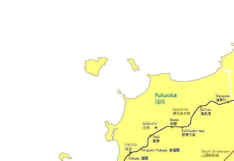 Munakata Railway Map
