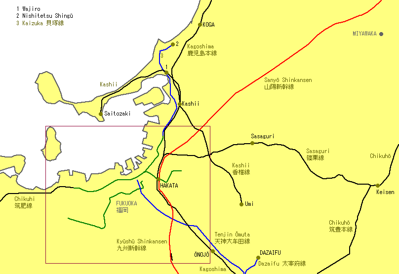 Fukuoka Railway Map