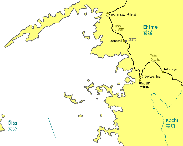 Uwajima Railway Map