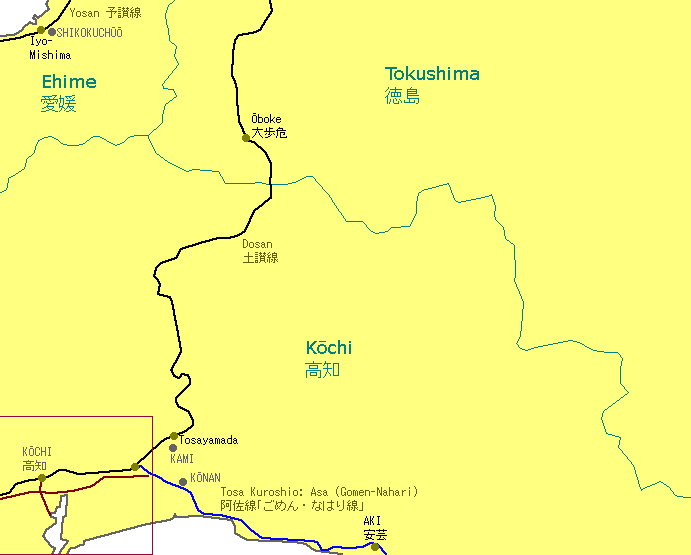 Kōchi Railway Map