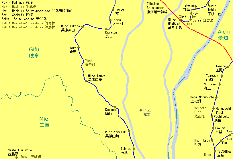 Hashima Railway Map