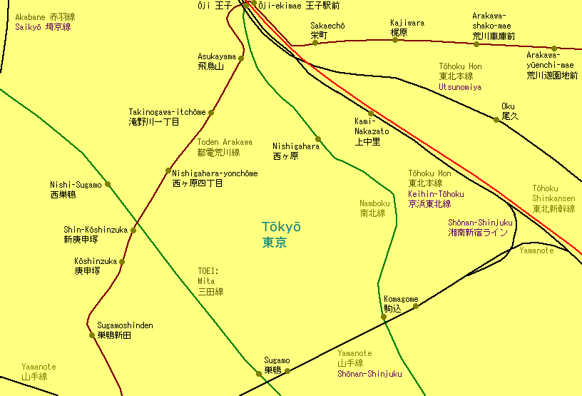 Komagome Railway Map