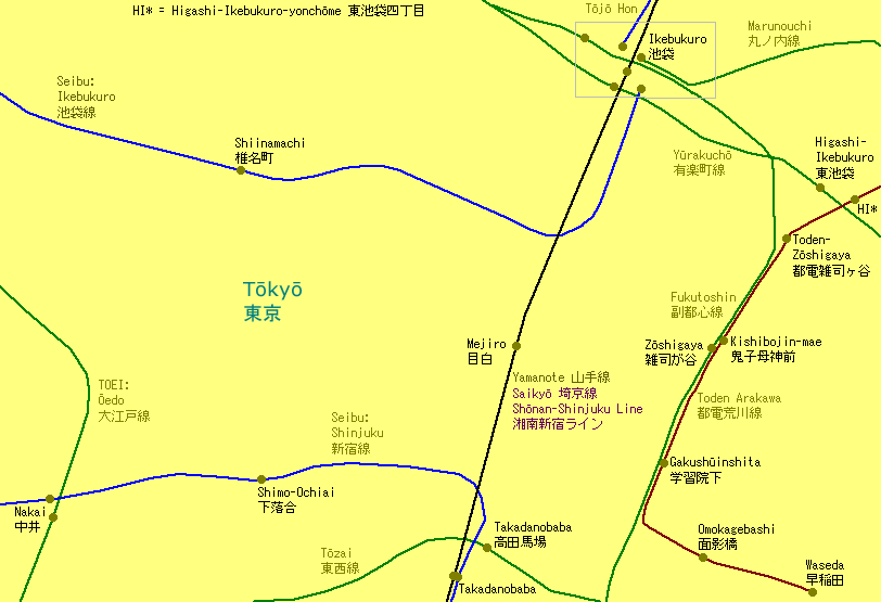 Ikebukuro Railway Map