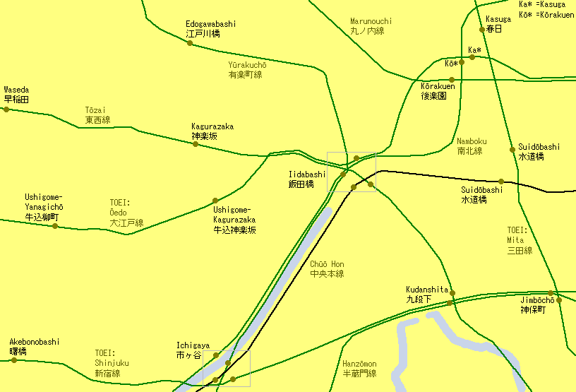 Iidabashi Railway Map