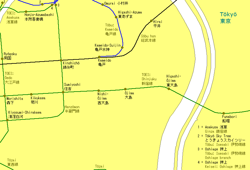 Kameido Railway Map