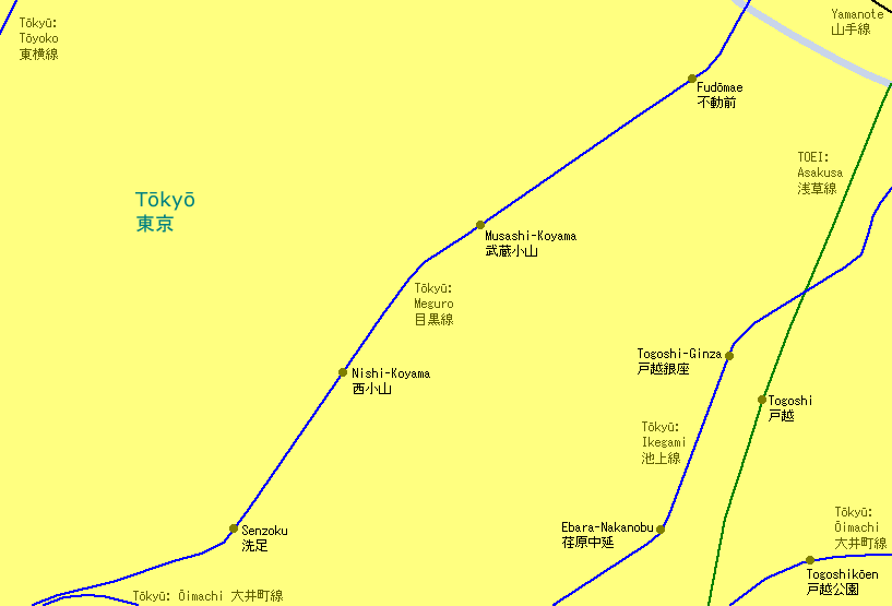 Togoshi Railway Map