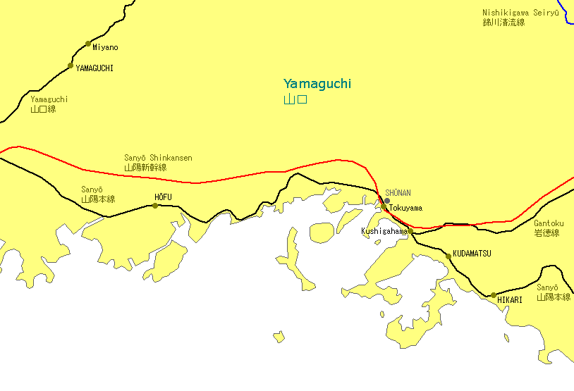 Tokuyama Railway Map