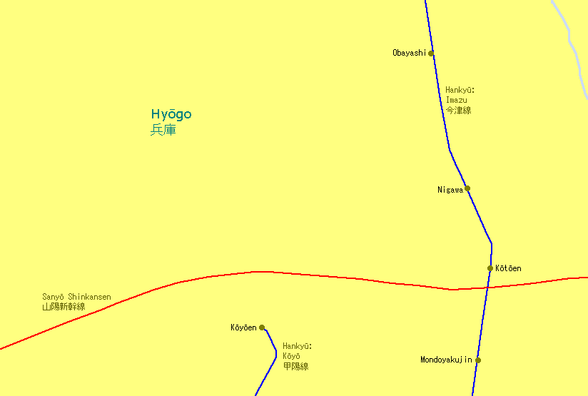 Kōyōen Railway Map