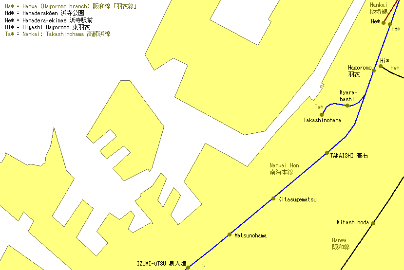 Hagoromo Railway Map