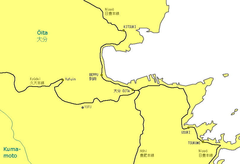 Ōita Railway Map