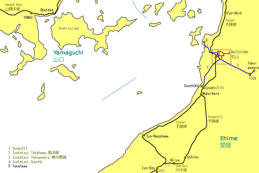 Matsuyama Railway Map